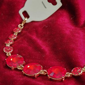 Royal Red crystal rhinestone bracelet